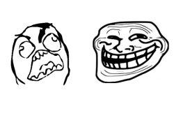 Rage derp vs Trollface Meme Template