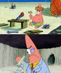 Patrick dumb vs Patrick smart Meme Template