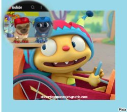 Henry hugglemonster rolly and bingo wearing helmets Meme Template