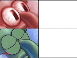 squidward awake, then sleep Meme Template