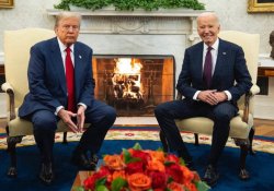 Pissed Trump happy Biden Meme Template