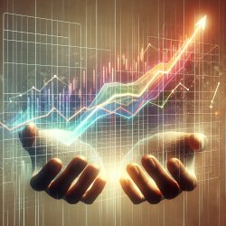 a pair of inivisible hands lifting a graph showing economic grow Meme Template