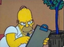 Homer taking notes Meme Template