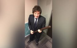 Javier Milei with a Baseball Bat Meme Template