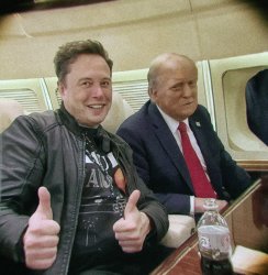 Elon thump's up , Trump bold Meme Template