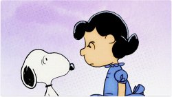 Snoopy facing Lucy Meme Template