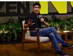 Trudeau sitting Meme Template