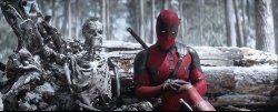 Deadpool with Logan's Skeleton Meme Template