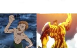 Night Escanor VS Day Escanor Meme Template