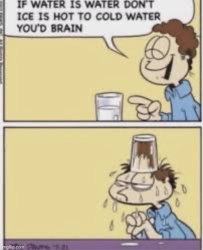 If water is water don’t ice is hot to cold water you’d brain Meme Template