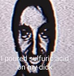 I poured sulfuric acid on my dick Meme Template