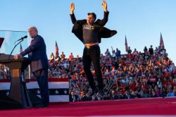 elon musk jumping trump rally Meme Template