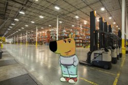 Chill Guy Warehouse Meme Template