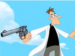 Dr.Doofinsmurts holding a gun Meme Template