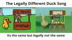 legally different duck song Meme Template