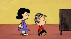 Lucy and Linus Watching TV Meme Template