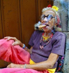 Grandma Smoking a Cigar Meme Template