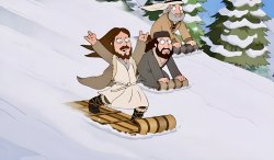 Christ Snowboarding Meme Template