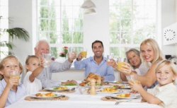 Thanksgiving Family at Table Meme Template