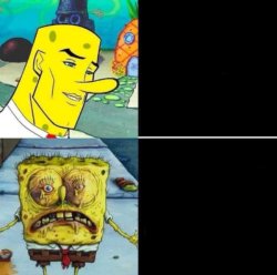 Handsome SpongeBob vs. Ugly SpongeBob Meme Template