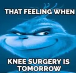 that feeling when knee surgery is tomorrow Meme Template