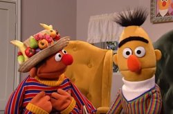 Ernie and Bert Silly Hat Meme Template