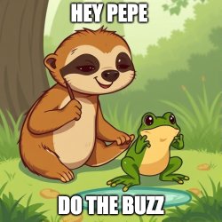 Sloth checking on pepe Meme Template