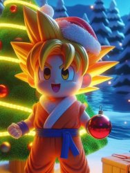 Goku Christmas 3D Meme Template