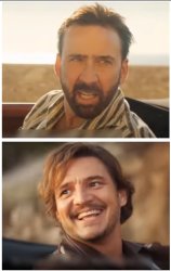 Nicolas Cage - Pedro Pascal Meme Template