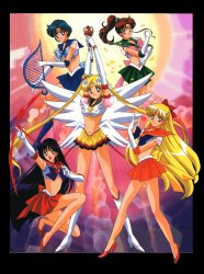 Eternal Sailor Moon and Super Inner Senshi Bellies Meme Template