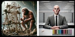 cave man office man Meme Template