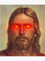 Jesus glowing eyes Meme Template