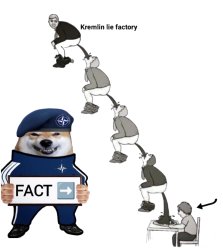 NAFO Kremlin lie factory trickle down shit 4 levels Meme Template