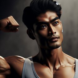 a man flexing off his jawline Meme Template