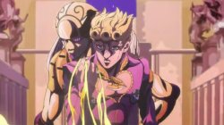 Giorno holding the Requiem Arrow Meme Template