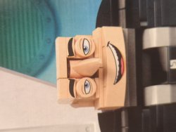 Lego Gru looks sus Meme Template