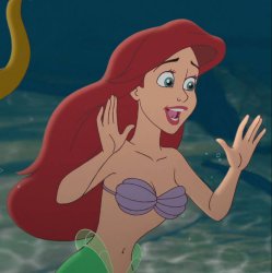 ariel saying hi Meme Template