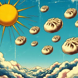 amazing jummy dumplings in the sky, sun, weather is sweet, yeah Meme Template