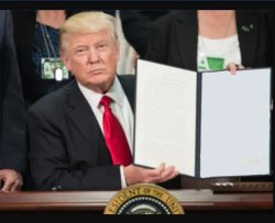 Pres Trump w Exectutive Order book Meme Template