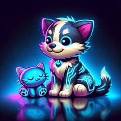 cute puppy sitting on a dead cat Meme Template