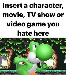 yoshi hates blank Meme Template