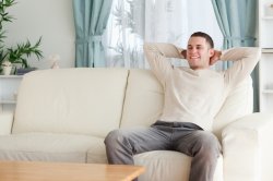 Happy man on couch Meme Template