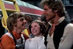 Luke, Han, Leia celebrating Meme Template