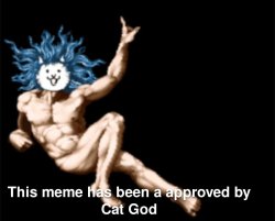 Cat god approves Meme Template