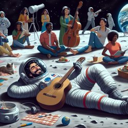 Chill guy relaxing on the moon with all his fellow chill guys Meme Template