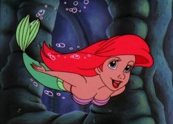 ariel swimming past the camera Meme Template