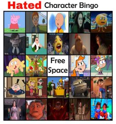 hated character bingo Meme Template