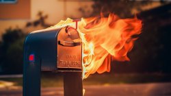 Mailbox fire Meme Template