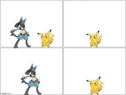 Lucario and Pikachu conversation Meme Template