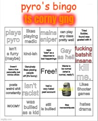 Pyro's bingo Meme Template